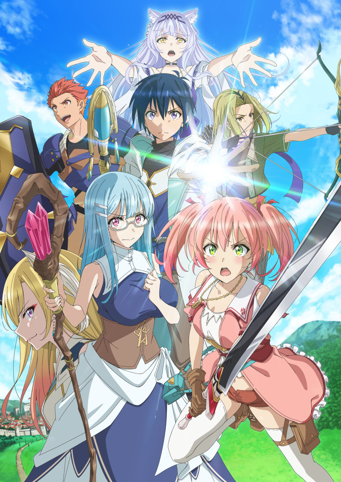 TVアニメ『勇者パーティーを追放された白魔導師、Sランク冒険者に拾われる』キービジュアル